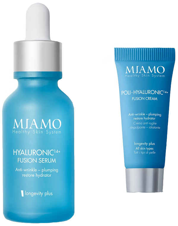 MIAMO LONGEVITY PLUS BUNDLE HYALURONIC 14+ FUSION SERUM +POLI HYALURONIC FUSION CREAM 5 ML - Fontenova srl