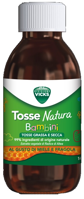 VICKS TOSSE NATURA BAMBINI TOSSE GRASSA E SECCA GUSTO MIELE E FRAGOLA 140 ML - Fontenova srl