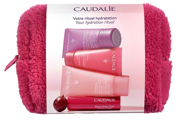 CAUDALIE TROUSSE INVERNO 2025 VINOHYDRA GEL DETERGENTE 30 ML + VINOHYDRA CREMA IDRATAZIONE INTENSA 15 ML + THE DES VIGNES CORPO 30 ML + BALSAMO LABBRA COLORATO 4,5 G - Fontenova srl