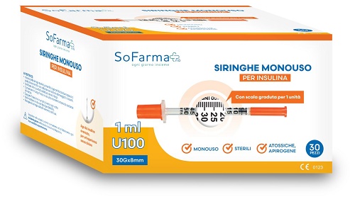 SIRINGA PER INSULINA 1 ML 30 PEZZI SOFARMAPIU' - Fontenova srl