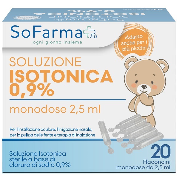 SOLUZIONE SALINA 0,9% 20 FLACONI 2,5 ML SOFARMAPIU' - Fontenova srl