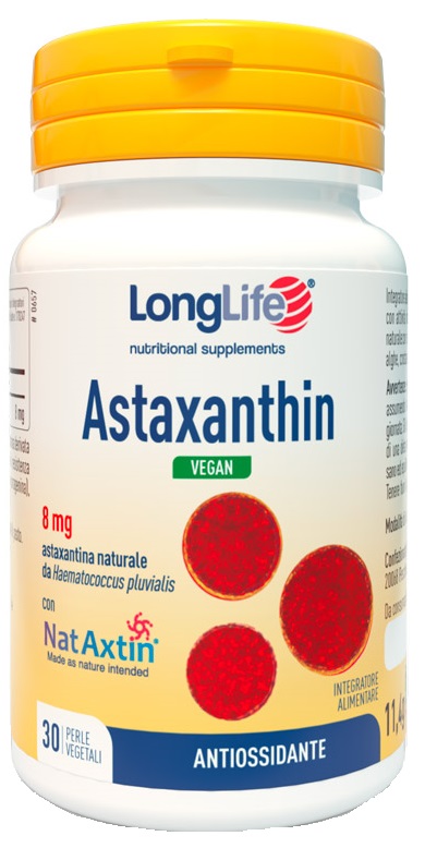 LONGLIFE ASTAXANTHIN VEGAN 8 MG 30 PERLE VEGETALI SENZA GLUTINE - Fontenova srl