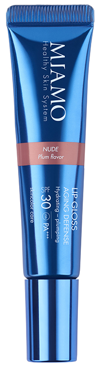 MIAMO SKINCOLOR CARE LIP GLOSS AGING DEFENSE SPF 30+ NUDE PLUM FLAVOR 15 ML - Fontenova srl