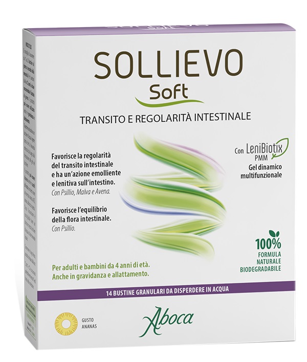 SOLLIEVO SOFT 14 BUSTINE GRANULARI DA 3,8 G SENZA GLUTINE SENZA LATTOSIO SENZA ZUCCHERI AGGIUNTI - Fontenova srl