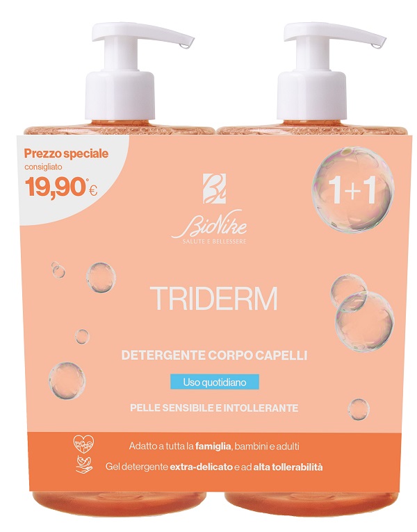 TRIDERM BIPACK DETERGENTE CORPO CAPELLI 750 ML - Fontenova srl