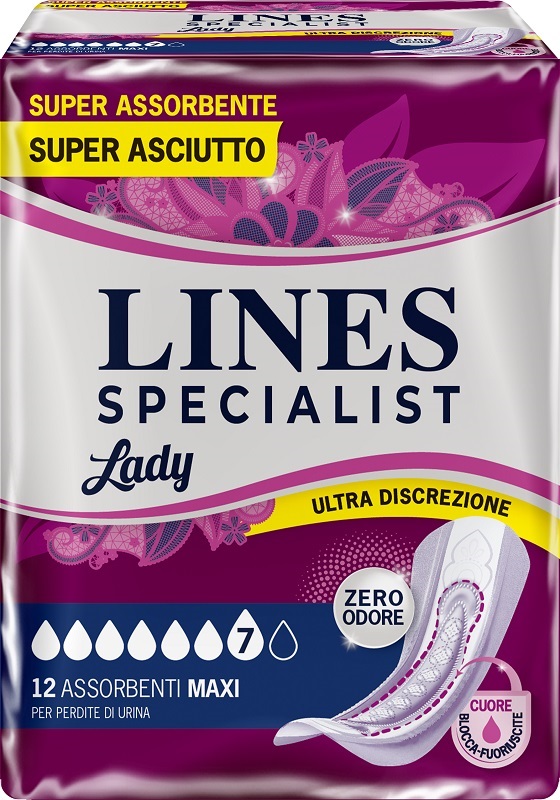 ASSORBENTI PER INCONTINENZA LINES SPECIALIST LADY 12 PEZZI - Fontenova srl