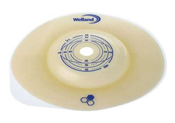 PLACCA PER COLOSTOMIA CONVESSA RITAGLIABILE AURUM2 DIAMETRO 13-25 MM FLANGIA 45 MM 5 PEZZI - Fontenova srl