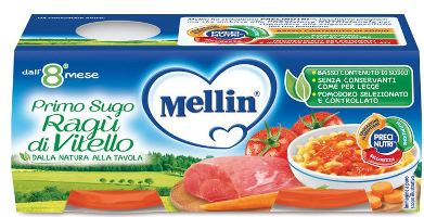 MELLIN PRIMOSUGO RAGU' DI VITELLO 2 VASETTI DA 80 G - Fontenova srl