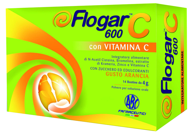 FLOGAR  C 600 CON VITAMINA C 14 BUSTINE GUSTO ARANCIA - Fontenova srl