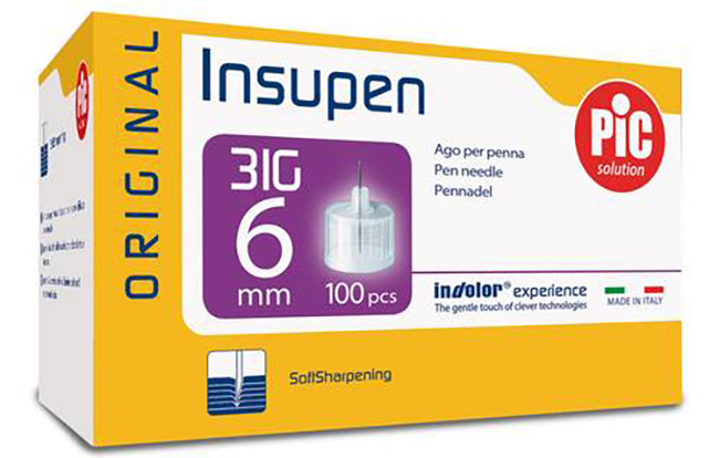 AGO PER PENNA DA INSULINA THIN PEN GAUGE 31 LUNGHEZZA 6 MM 100 PEZZI - Fontenova srl