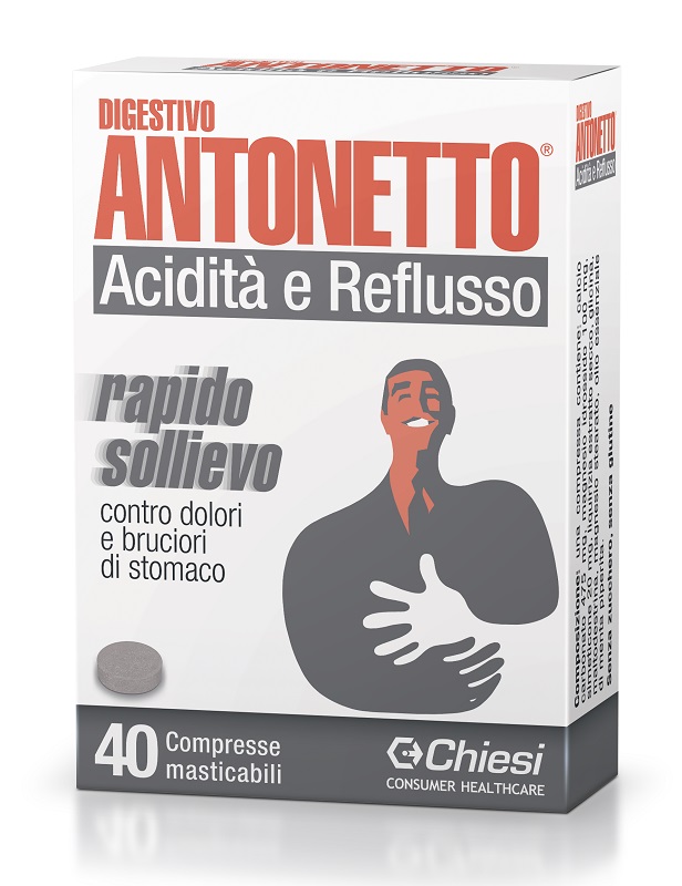 DIGESTIVO ANTONETTO ACIDITA' E REFLUSSO 40 COMPRESSE MASTICABILI - Fontenova srl