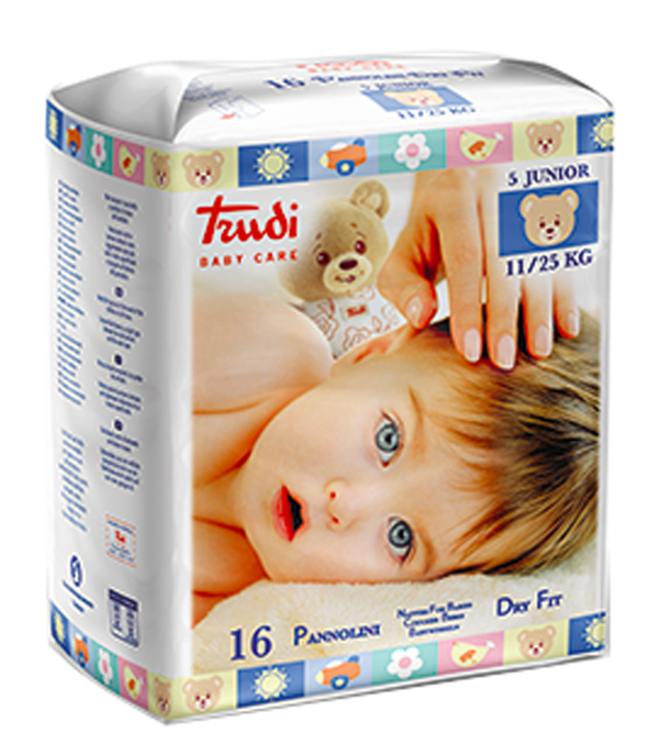 TRUDI BABY CARE PANNOLINO DRY FIT JUNIOR 11/25 KG 16 PEZZI - Fontenova srl