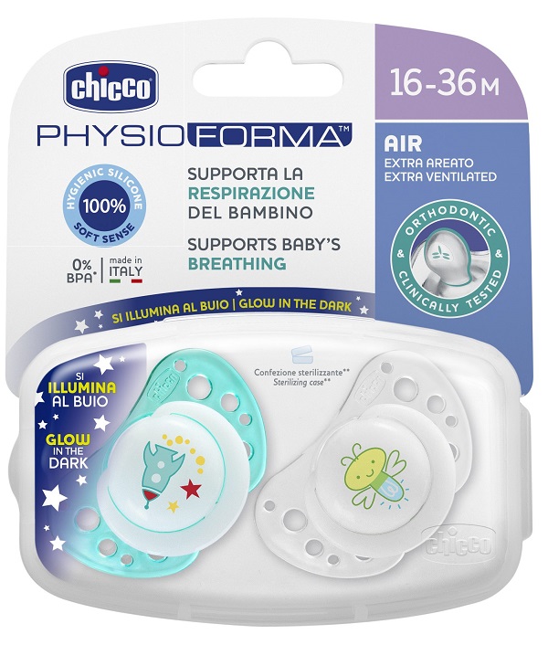 CHICCO SUCCHIETTO AIR LUMI IN SILICONE 16-36 MESI 2 PEZZI - Fontenova srl