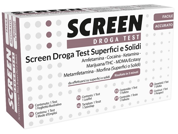 SCREEN DROGA TEST 7 DROGHE SU SUPERFICI SOLIDI O POLVERI - Fontenova srl