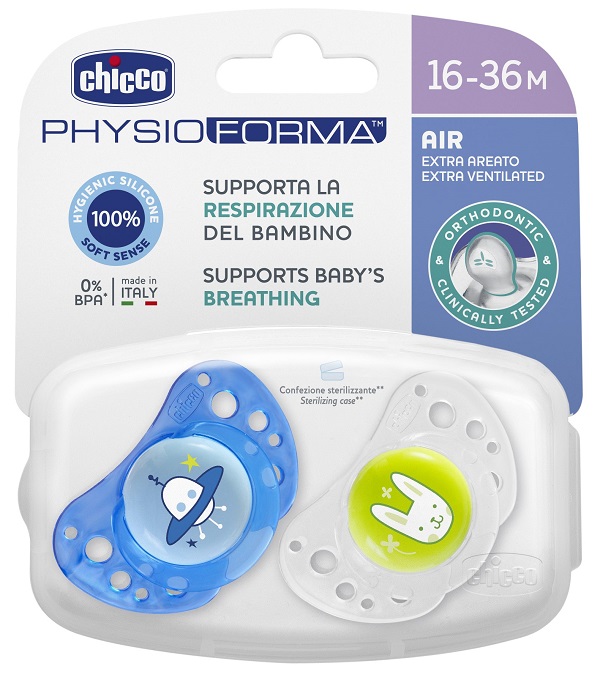 CHICCO SUCCHIETTO AIR BOY IN SILICONE 16-36 MESI 2 PEZZI - Fontenova srl