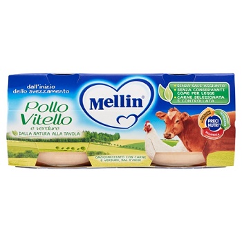 MELLIN OMOGENEIZZATO POLLO VITELLO CON VERDURE 2 X 80 G - Fontenova srl