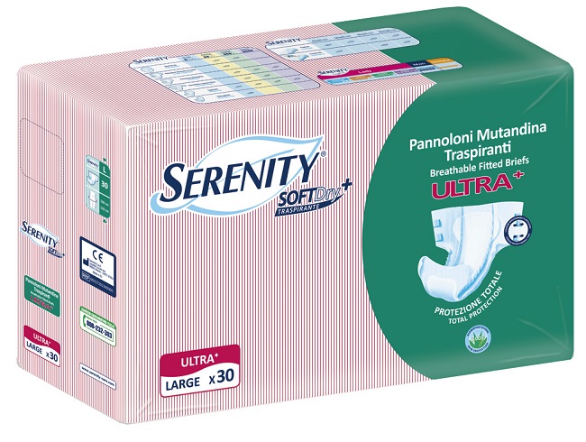 PANNOLONE A MUTANDINA SERENITY FITTED ULTRA + ALOE L 30 PEZZI - Fontenova srl
