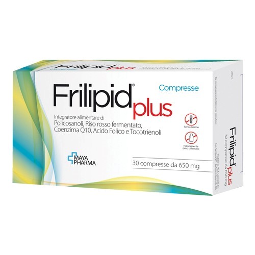 FRILIPID PLUS 30 COMPRESSE DA 650 MG SENZA GLUTINE NATURALMENTE PRIVO DI LATTOSIO - Fontenova srl