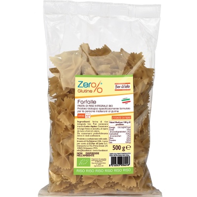 ZER% GLUTINE FARFALLE DI RISO INTEGRALE BIO 500 G - Fontenova srl