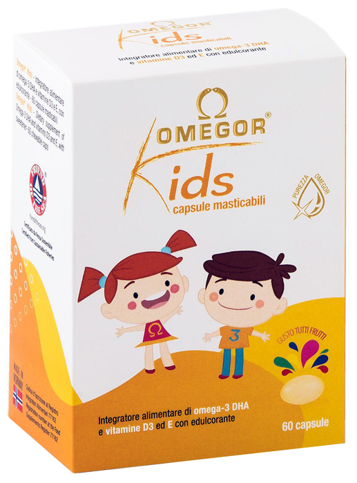 OMEGOR KIDS 60 CAPSULE MASTICABILI - Fontenova srl