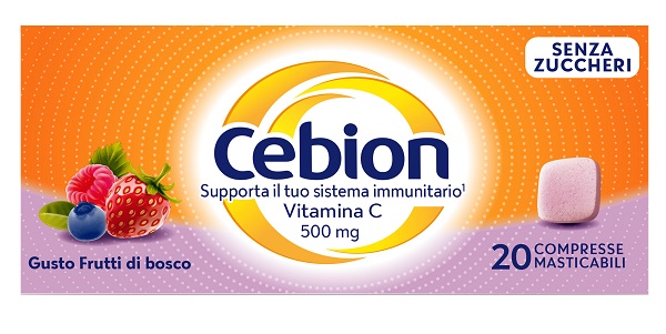CEBION MASTICABILE SENZA ZUCCHERO VITAMINA C 500 MG 20 COMPRESSE - Fontenova srl