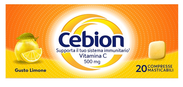 CEBION MASTICABILE LIMONE VITAMINA C 500 MG 20 COMPRESSE - Fontenova srl