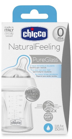 CHICCO BIBERON NATURALFEELING VETRO 0M+ 150 ML - Fontenova srl