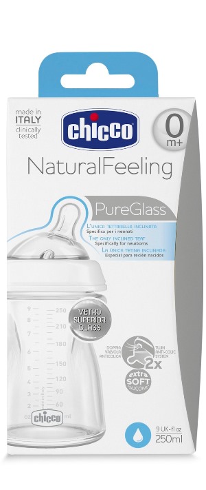 CHICCO BIBERON NATURALFEELING VETRO 0M+ 250 ML - Fontenova srl