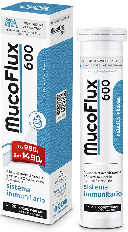 SANAVITA MUCOFLUX 600 20 CAPSULE EFFERVESCENTI - Fontenova srl