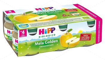 HIPP BIO OMOGENEIZZATO MELA GOLDEN 6X80 G - Fontenova srl