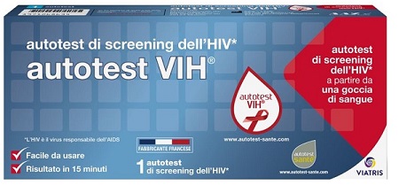 AUTOTEST VIH SCREENING DELL'HIV CONTIENE 1 AUTOTEST + SOLUZIONE + BISTURI + CEROTTO + GARZA + SALVIETTA DISINFETTANTE - Fontenova srl