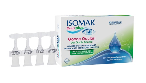 ISOMAR OCCHI PLUS GOCCE OCULARI PER OCCHI SECCHI ALL'ACIDO IALURONICO 0,25% 30 FLACONCINI MONODOSE - Fontenova srl