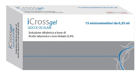 ICROSS GEL GOCCE OCULARI ACIDO IALURONICO CROSS-LINKATO 0,4% 15 MONODOSE DA 0,35 ML - Fontenova srl
