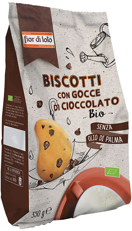 BISCOTTI CON GOCCE DI CIOCCOLATO BIO 350 G - Fontenova srl
