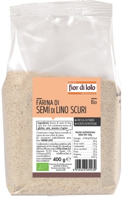 FARINA DI SEMI DI LINO SCURI BIO 400 G - Fontenova srl