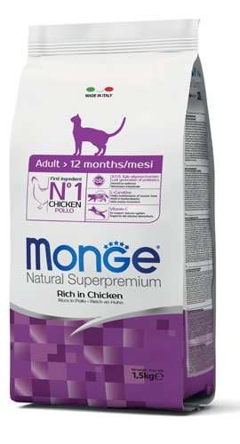 MONGE NATURAL SUPERPREMIUM SECCO GATTO ADULT CAT 1,5 KG - Fontenova srl