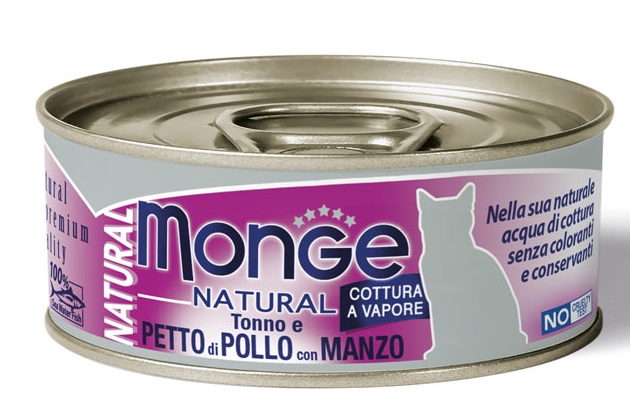 MONGE NATURAL QUALITY GATTO MONGE NATURAL PETTO DI POLLO CON MANZO 80 G - Fontenova srl