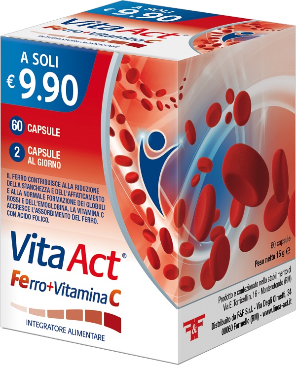 VITA ACT FERRO+VITAMINA C 60 CAPSULE - Fontenova srl