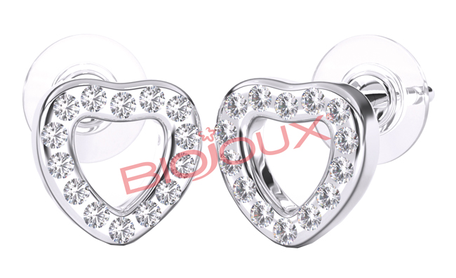 ORECCHINI STERILI BJT939 OPEN HEARTH W/CRYSTAL - Fontenova srl