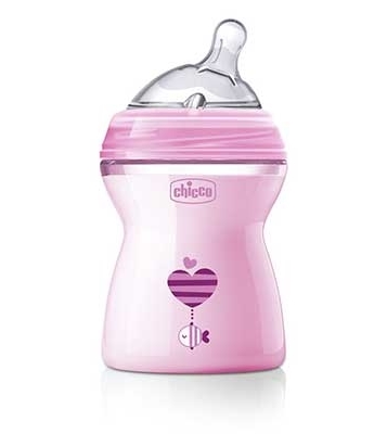 CHICCO BIBERON NATFEEL 2M+ GIRL 250 ML - Fontenova srl