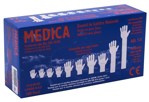 GUANTI LATTICE CON POLVERE LARGE 100 PEZZI GAMMADIS - Fontenova srl