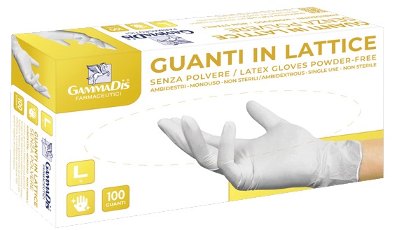 GUANTI LATTICE CON POLVERE MEDIUM 100 PEZZI GAMMADIS - Fontenova srl