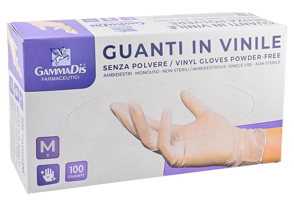 GUANTI VINILE SENZA POLVERE MEDIUM 100 PEZZI GAMMADIS - Fontenova srl