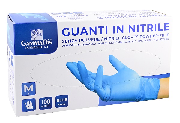 GUANTI NITRILE SENZA POLVERE SMALL 100 PEZZI GAMMADIS - Fontenova srl