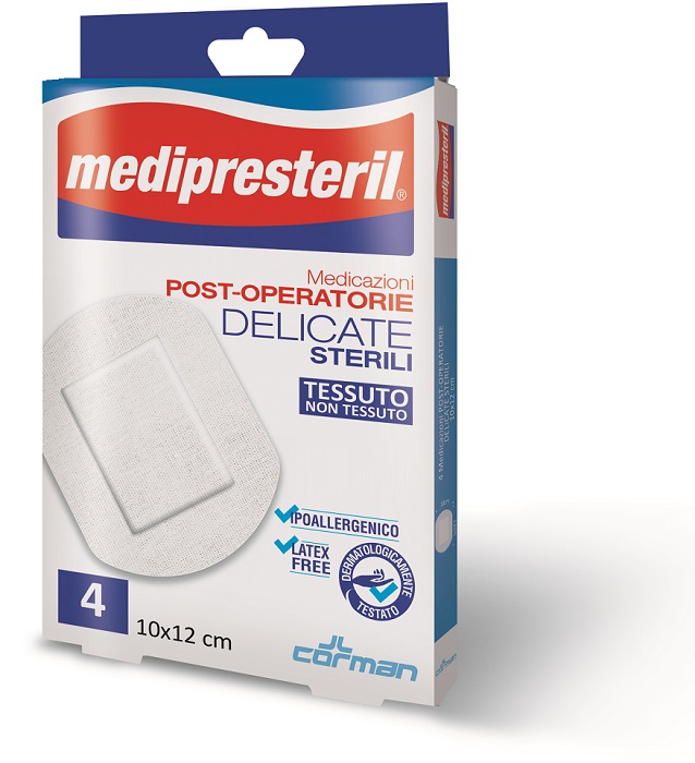 MEDICAZIONE POST OPERATORIA MEDIPRESTERIL DELICATA TNT 10X12CM 5 PEZZI - Fontenova srl