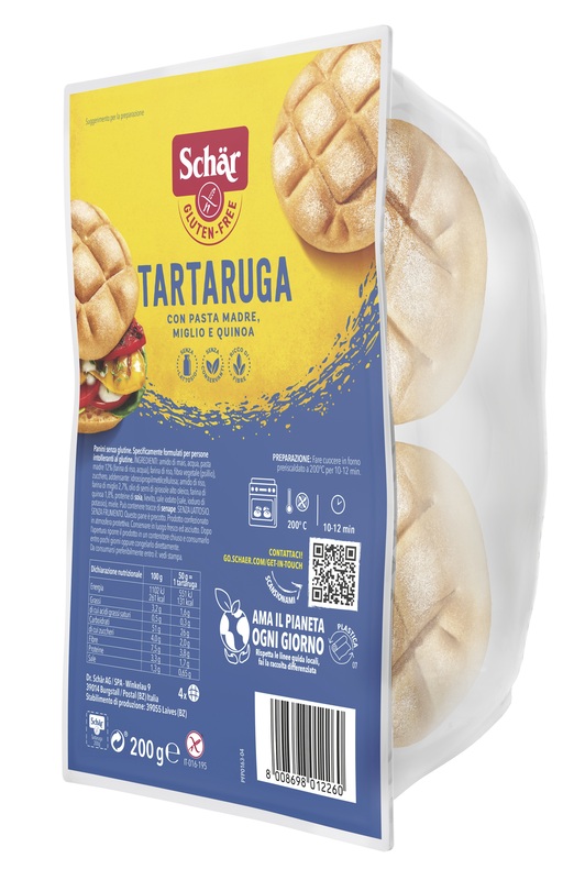 SCHAR TARTARUGA PANE SENZA LATTOSIO 200 G - Fontenova srl