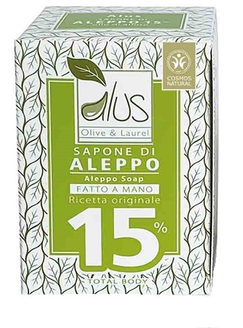 ALUS OLICE & LAUREL SAPONE DI ALEPPO FATTO A MANO 15% 200 G - Fontenova srl