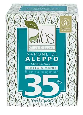 ALUS OLIVE & LAUREL SAPONE DI ALEPPO FATTO A MANO 35% 200 G - Fontenova srl