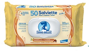 SANO E BELLO SALVIETTE DETERGENTI NF ALLA VANIGLIA E CANNELLA 50 PEZZI - Fontenova srl