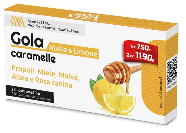 SANAVITA GOLA MIELE & LIMONE 24 CARAMELLE - Fontenova srl